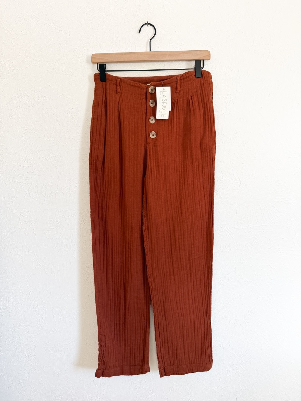 l*space Rust Button-Front Men’s Chinos